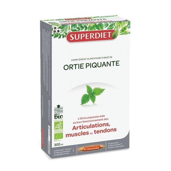 SUPERDIET EXTRAIT FLUIDE ORTIE Ampoule buvable d'extrait fluide d'ortie piquante, bt 20