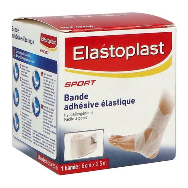 ELASTOPLAST BANDE Bande de contention adhésive, élastique en longueur, 2,5 m x 6 cm, unité
