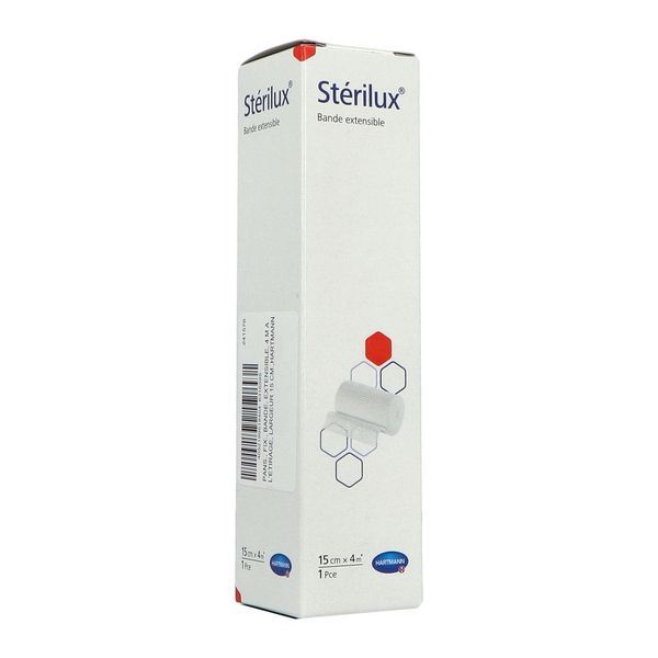 STERILUX Bande extensible pour pansement, 4 m à l'étirage x 15 cm (ref. 241576/1), unité