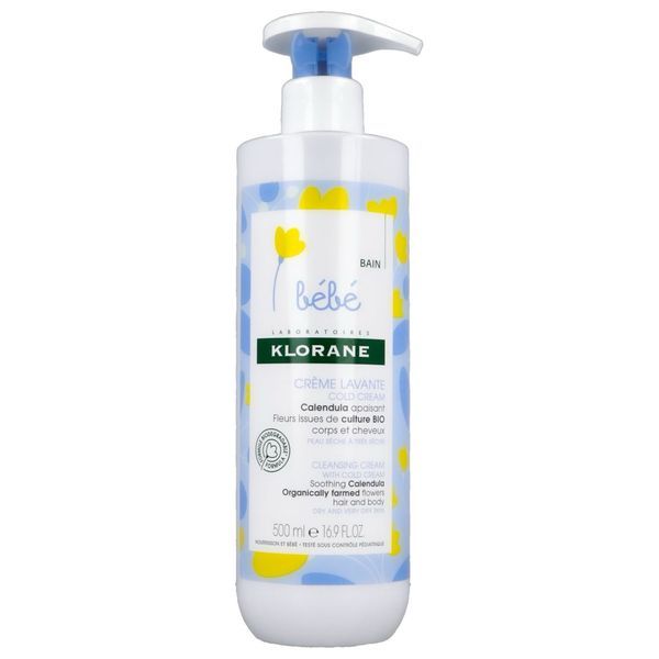 KLORANE BEBE BAIN CREME LAVANTE COLD CREAM Crème lavante au cold cream, fl 500 ml