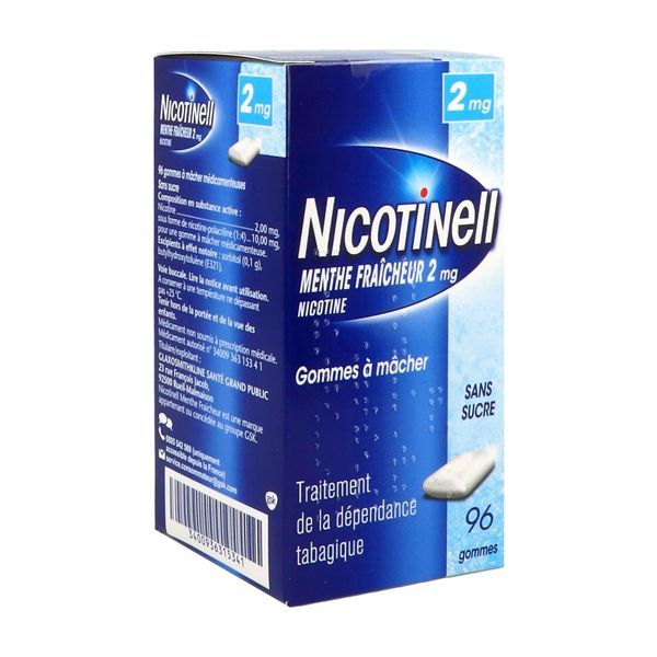 Nicotinell Menthe Fraicheur 2 Mg Sans Sucre (Nicotine) Gomme A Macher Medicamenteuse Gommes A Macher Sous Plaquettes Thermoformees (Pvc/Pvdc/Aluminium
