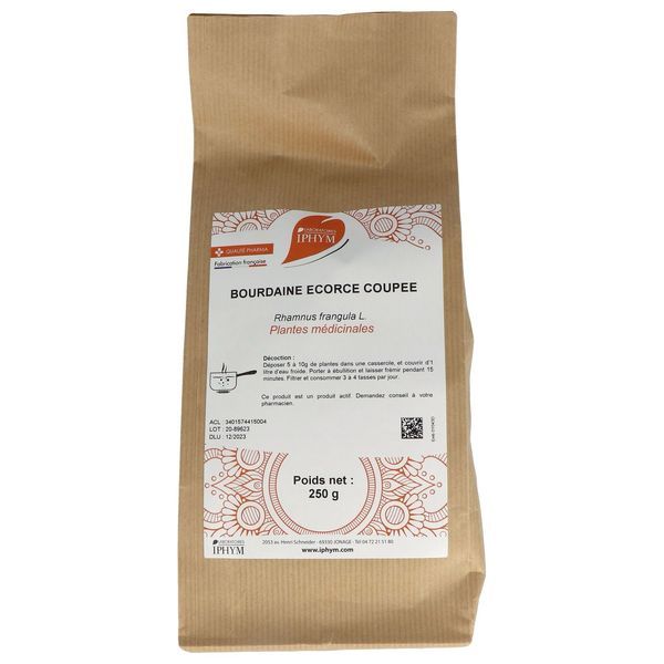 BOURDAINE PHARMA PLANTES Ecorce de tige de bourdaine, vrac, coupée, sac 250 g