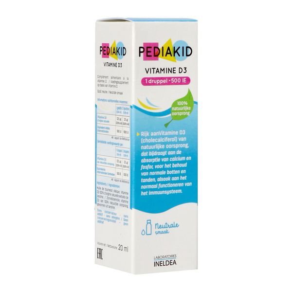 PEDIAKID VITAMINE D3 Solution buvable, complément alimentaire riche en vitamine D naturelle, fl 20 ml
