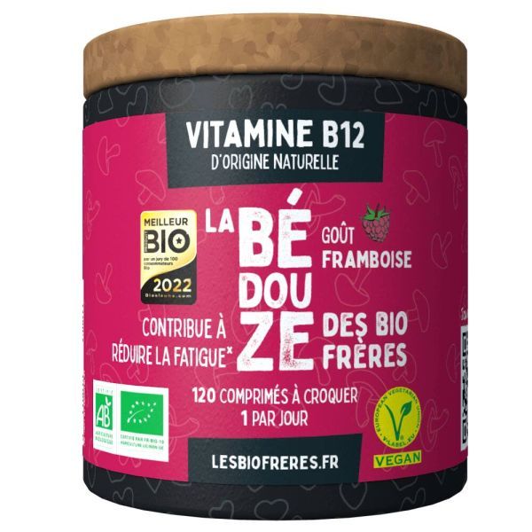 Les Bio Freres Bédouze, Vitamine B12 Framboise BIO - 120 comprimés à croquer