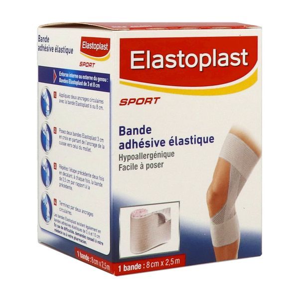 ELASTOPLAST BANDE Bande de contention adhésive, élastique en longueur, 2,5 m x 8 cm, unité
