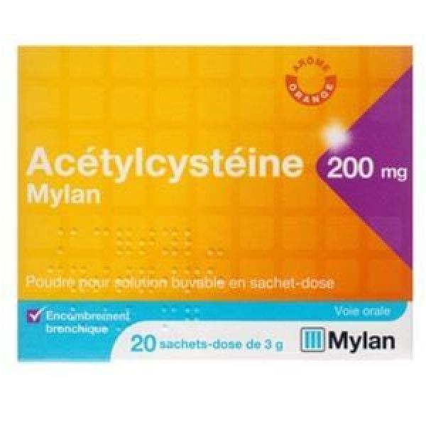 Acetylcysteine Viatris Conseil 200 Mg Poudre Pour Solution Buvable En Sachet-Dose B/20