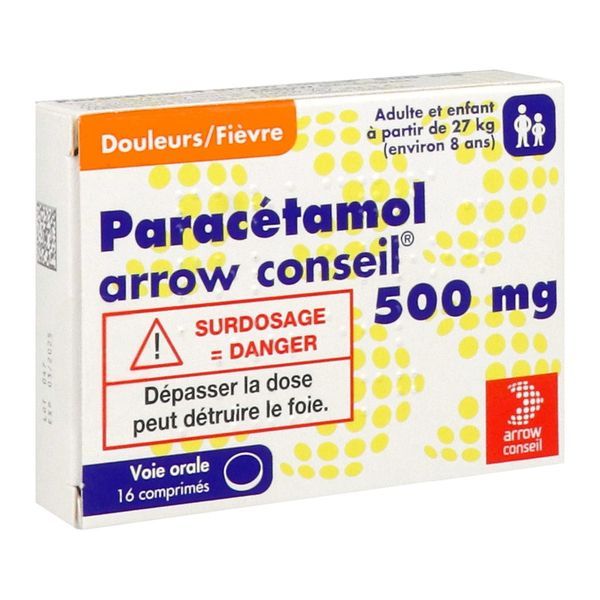 PARACETAMOL ARROW CONSEIL 500 mg comprimé B/16