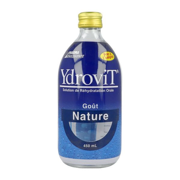 YDROVIT SOLUTION DE REHYDRATATION ORALE Denrée alimentaire destinée à des fins médicales spéciales, goût nature, fl 450 ml