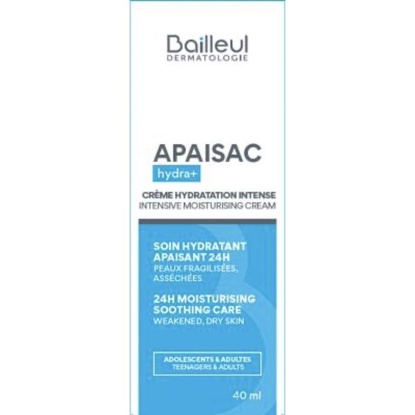 APAISAC HYDRA+ CREME HYDRATATION INTENSE Crème apaisante 24 H, hydratation intense, tube 40 ml