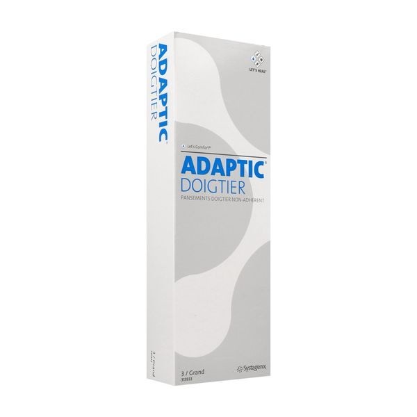 ADAPTIC DOIGTIER Pansement doigtier de contact, stérile, non adhérent à la plaie, grand, diamètre 2,8 cm (ref. 315933), bt 3