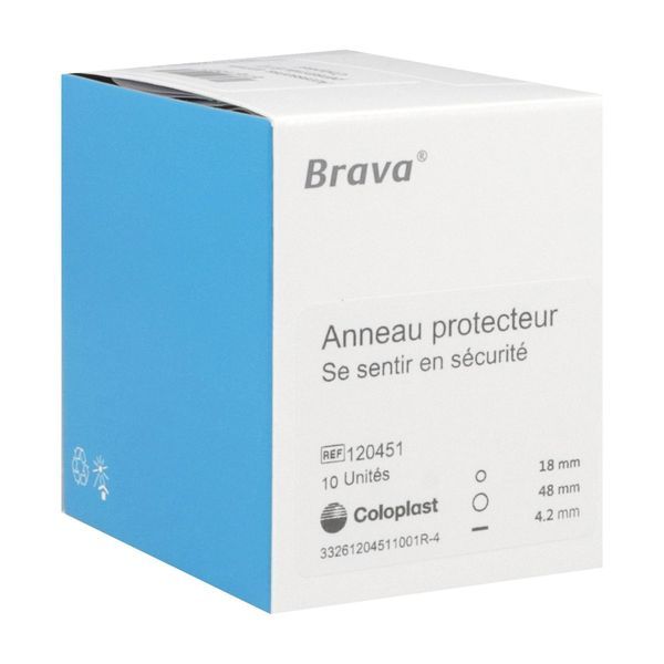 BRAVA ANNEAU PROTECTEUR Anneau protecteur cutané, à usage unique, 18 mm - 48 mm, épaisseur 4,2 mm (ref. 120451), bt 10