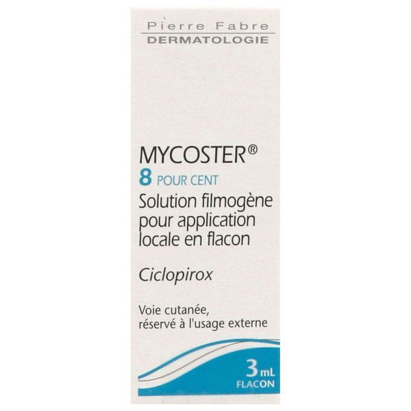 MYCOSTER Solution filmogène pour application locale 8 %, flacon 3 ml avec pinceau applicateur