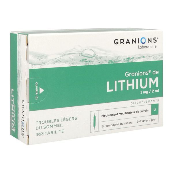 Granions De Lithium 1 Mg/2 Ml Solution Buvable En Ampoule B/30