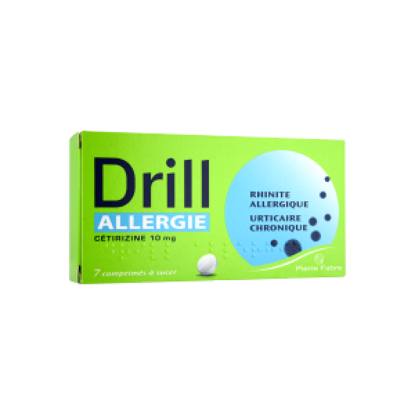 Drill Allergie Cetirizine 10 Mg Comprime A Sucer B/7