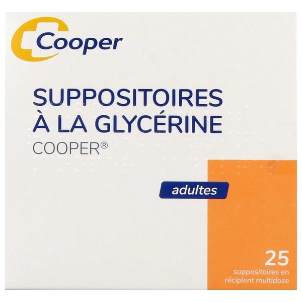 SUPPOSITOIRES A LA GLYCERINE COOPER ADULTE Suppositoire, boîte 25