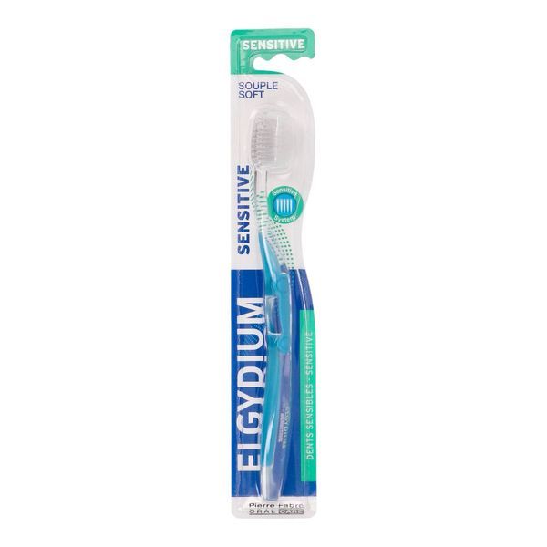 ELGYDIUM SENSITIVE Brosse à dents souple pour gencives fragiles, adulte, unité