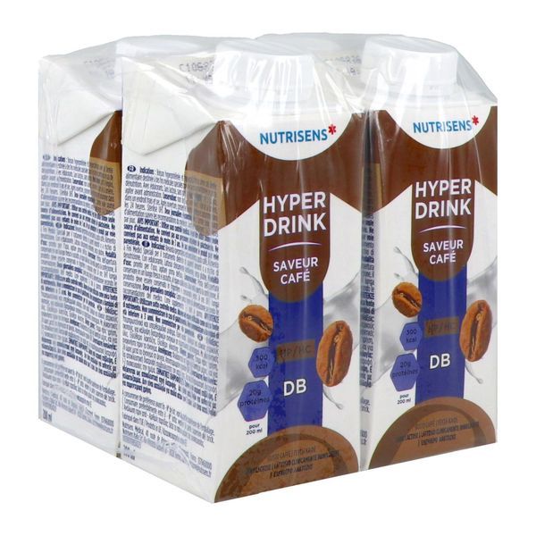NUTRISENS HYPERDRINK DB HP HC Denrée alimentaire destinée à des fins médicales spéciales, café, 200 ml x 4