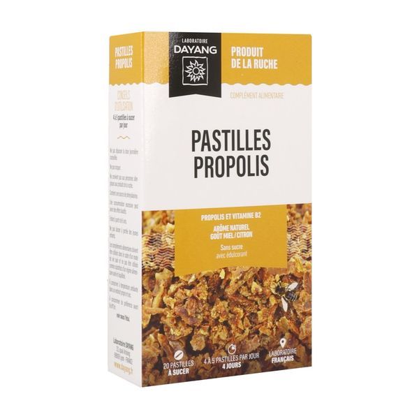 DAYANG PROPOLIS PASTILLE Pastille à sucer, complément alimentaire à base de propolis et de vitamine B2, bt 20