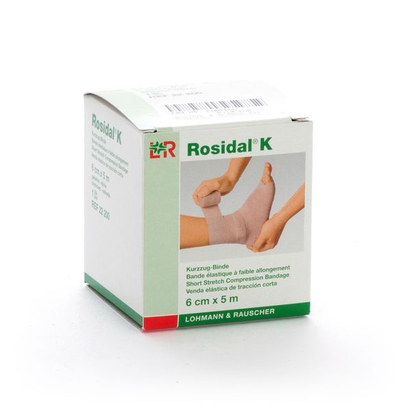ROSIDAL K Bande de compression élastique 1 sens, allongement court, 5 m x 6 cm (ref. 108821), unité