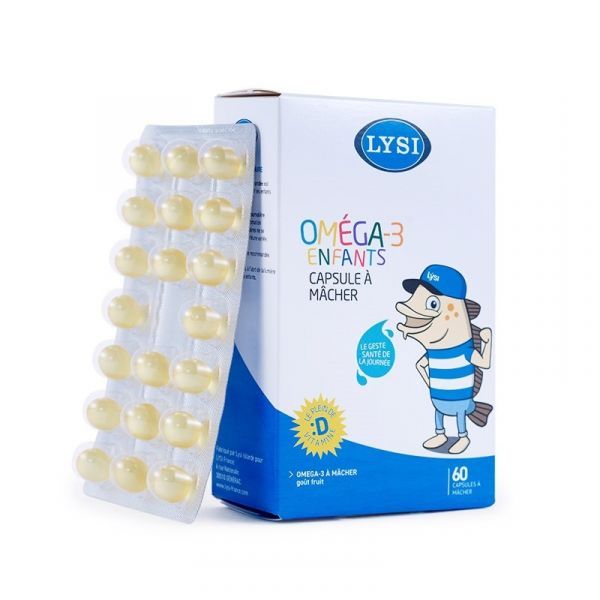 Lysi Oméga 3 Enfants capsule à mâcher goût fruits - 60 capsules