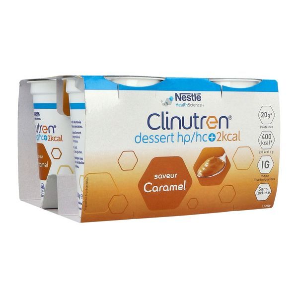 CLINUTREN DESSERT 2 KCAL DADFMS, saveur caramel, 200 g x 4
