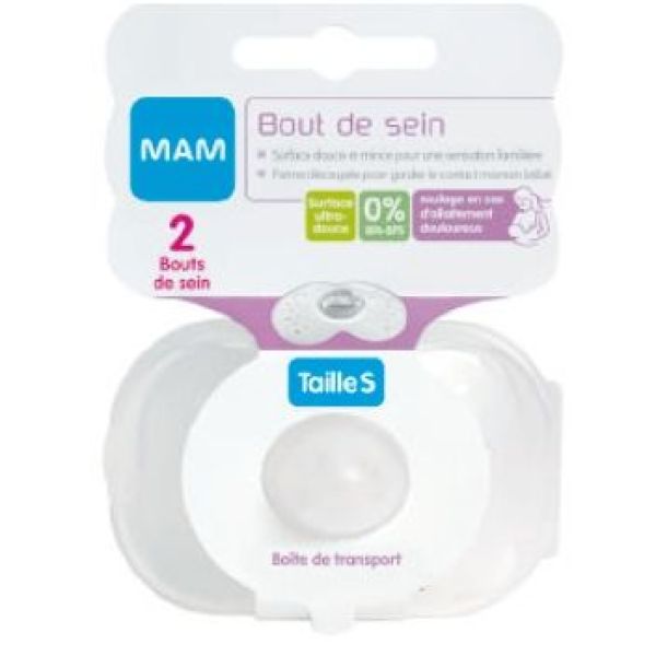 MAM ALLAITEMENT BOUT DE SEIN EN SILICONE TAILLE S BOITE DE 2