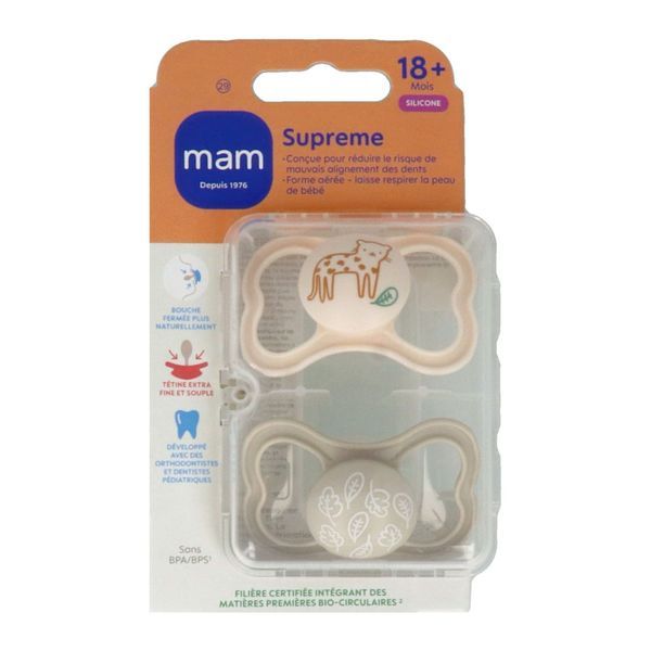 MAM BABY SUCETTE SUPREME 18+ SILICONE 2