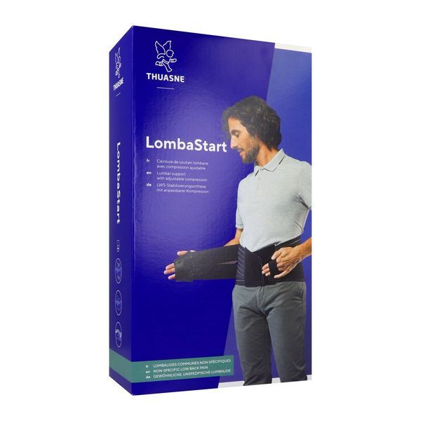 LOMBASTART Ceinture de soutien lombaire avec compression ajustable, hauteur 21 cm, taille 1, unité