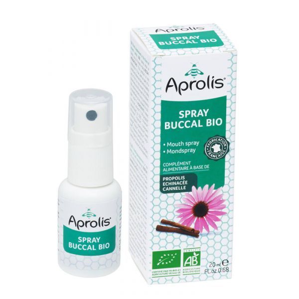 Aprolis Spray buccal BIO propolis, échinacéa et cannelle - 20 ml