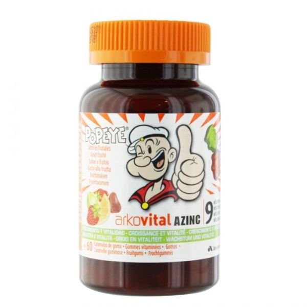 Azinc Gommes Vitaminees - Multivit 9 Vitamines Gout Fruites Boite 60