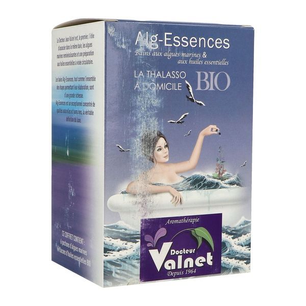 ALG - ESSENCES DOCTEUR VALNET Bain moussant tonifiant et amincissant aux algues et essences aromatiques, coffret 6 sachets + 6 dosettes