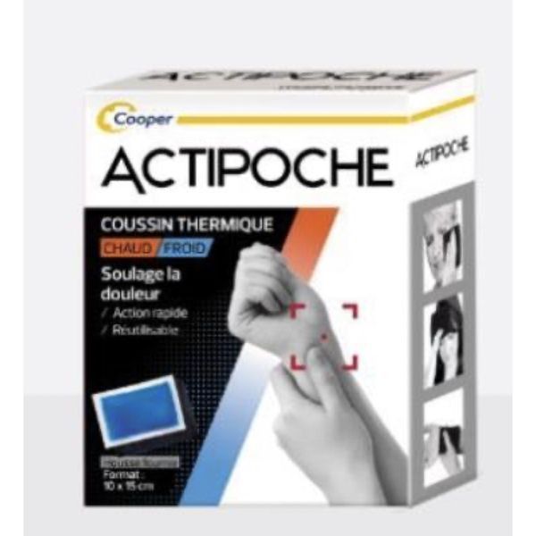 ACTIPOCHE Coussin réutilisable pour cryothérapie ou thermothérapie, 11 cm x 27 cm, unité