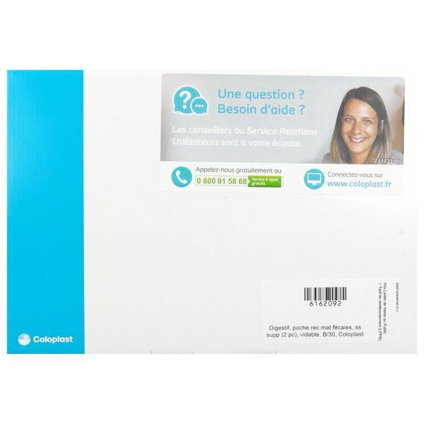 SENSURA MIO FLEX POCHE OUVERTE MAXI Poche vidable système 2 pièces, couplage adhésif, prédécoupée, transparente, diamètre 50 mm (ref. 122449), bt 30