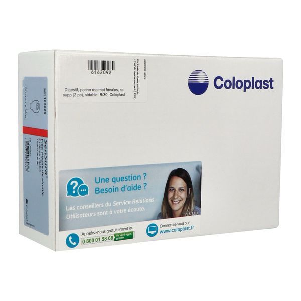 SENSURA FLEX POCHE OUVERTE MAXI Poche vidable, système 2 pièces, couplage adhésif, transparente, diamètre de l'anneau 50 mm, bt 30