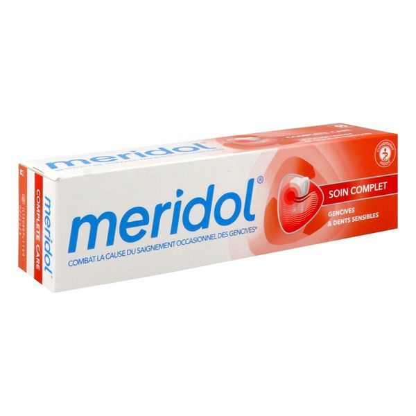 MERIDOL SOIN COMPLET GENCIVES ET DENTS SENSIBLES Dentifrice fluoré, soin complet, tube 75 ml