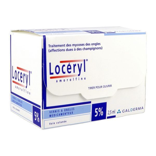 Loceryl 5 % (Amorolfine) Vernis A Ongles Medicamenteux 2,5 Ml En Flacon Avec Spatule Integree Au Bouchon