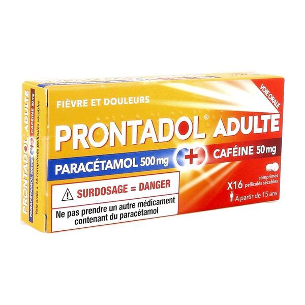 Prontadol Adultes 500 Mg/50 Mg Comprime Pellicule Secable B/16