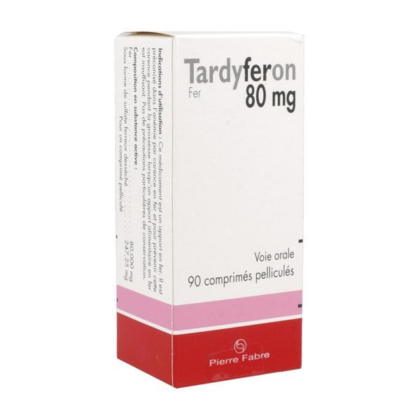 TARDYFERON Comprimé pelliculé 80 mg, boîte 90