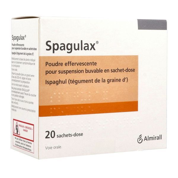 SPAGULAX Poudre effervescente pour suspension buvable, boîte 20 sachets-dose 5 g