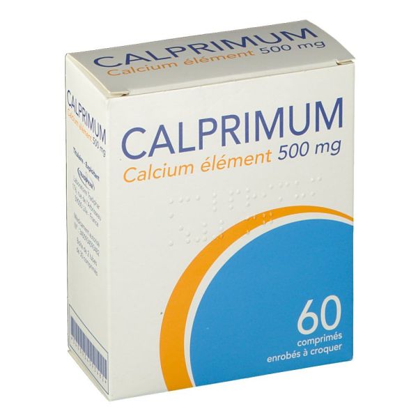 CALPRIMUM 500 mg (carbonate de calcium) comprimés enrobés à croquer B/60