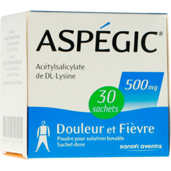 Aspegic 500 Mg Poudre Pour Solution Buvable En Sachet-Dose B/30