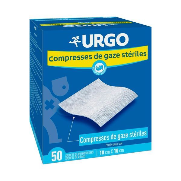 Urgo Compresse Sterile Tissee 10*10Cm (50 Sachets De 2 Compresses) 100