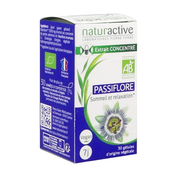 NATURACTIVE GELULE PASSIFLORE BIO Gélule, complément alimentaire à base de passiflore, bt 30
