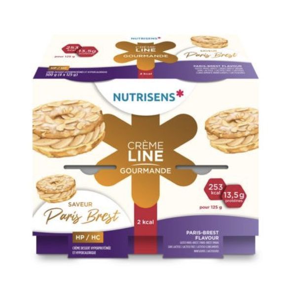 NUTRISENS CREMELINE GOURMANDE 2 KCAL Denrée alimentaire destinée à des fins médicales spéciales, Paris Brest, 4 x 200 g