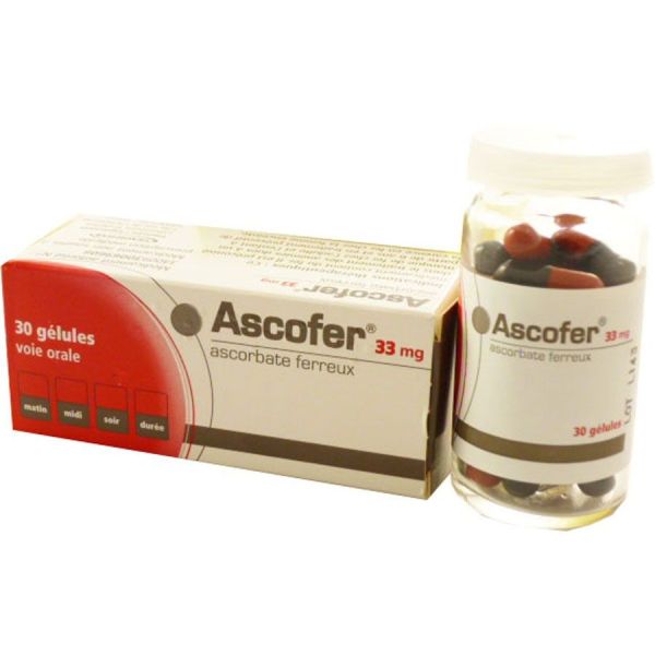 ASCOFER 33 mg (ascorbate ferreux) gélules (B30)