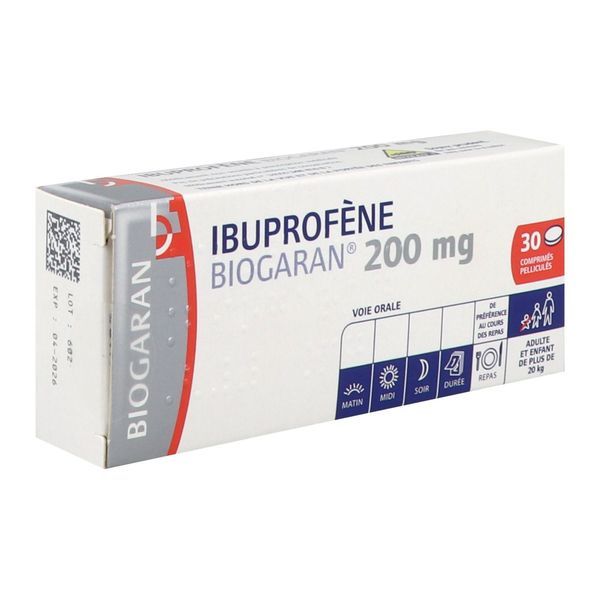 IBUPROFENE BIOGARAN Comprimé pelliculé 200 mg, boîte 30