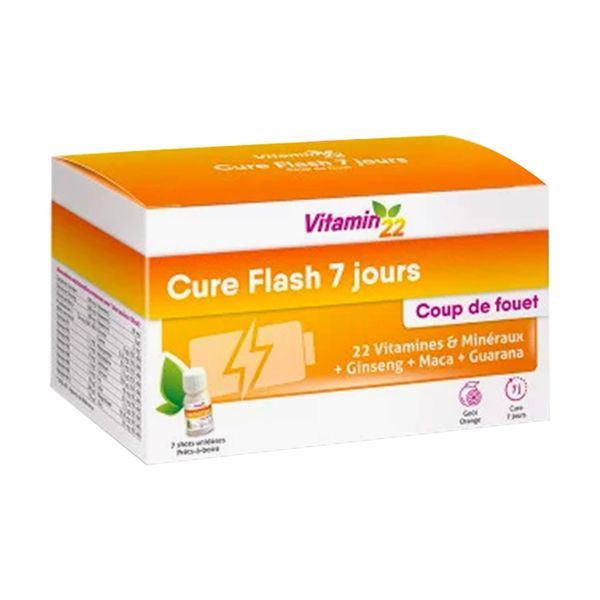 VITAMIN' 22 CURE FLASH 7 JOURS Solution buvable, complément alimentaire tonique en unidose, bt 7
