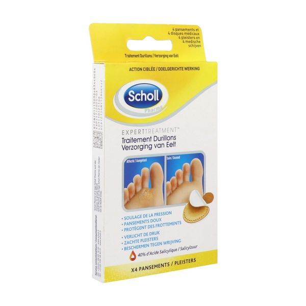 Scholl Pansements Coricides Pour Durillons 4Emplatres+4Disque Empl Disq 8