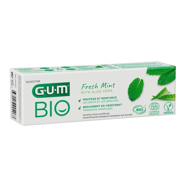 GUM BIO DENTIFRICE Dentifrice fluoré bio, tube 75 ml