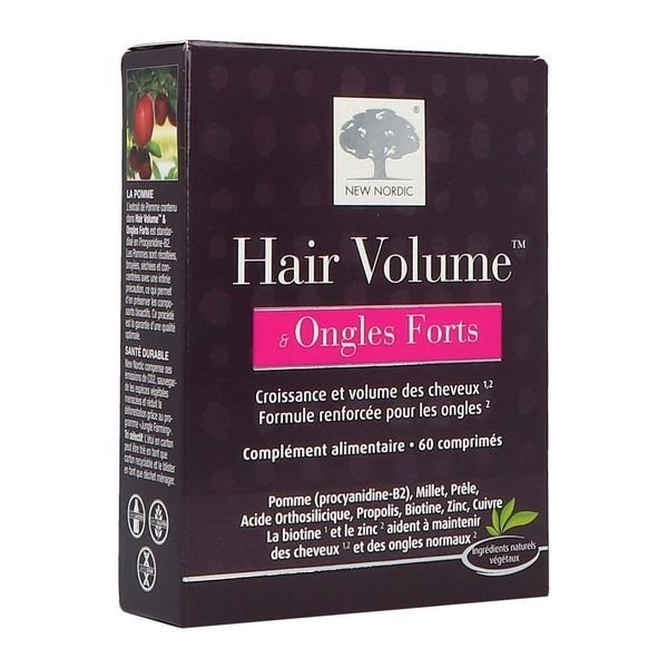 HAIR VOLUME & ONGLES FORTS Comprimé, complément alimentaire formule 2 en 1 pour les cheveux et les ongles, bt 60